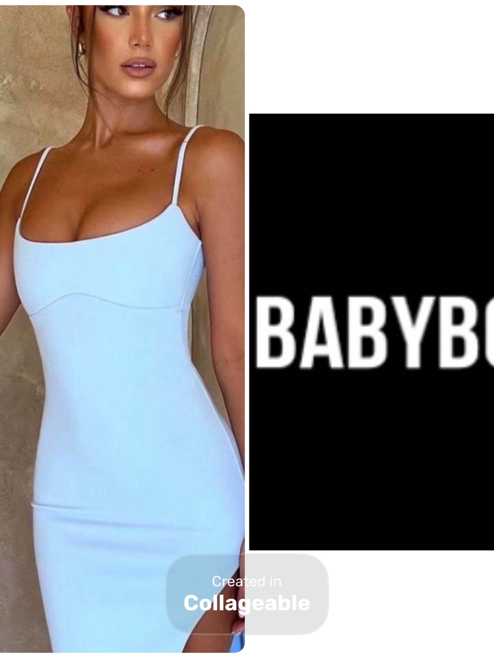 ‼️WOW‼️BABYBOOBodycon Maxi Spaghetti Strap Dress, Lt Blue🩵🩵🩵Good Used Condition🩵